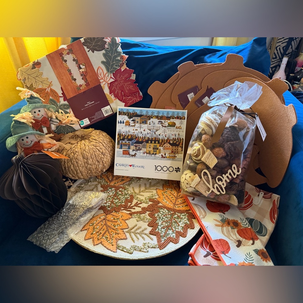 Celebrate It Autumn Decor Set with Orange and Brown Accents